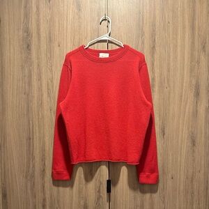 Reformation Relaxed Red Cashmere Crew Neck Boyfriend Sweater Size S